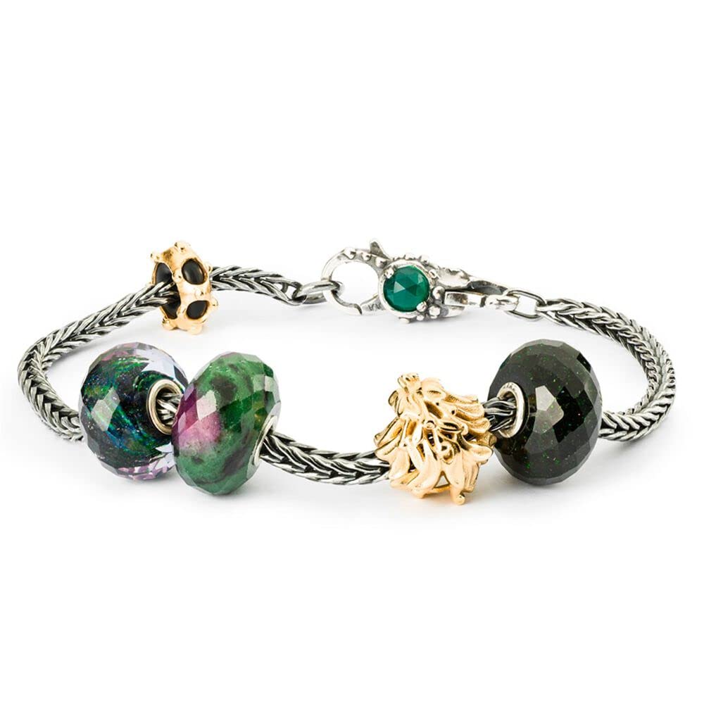 Trollbeads Pietra d'oro verde sfaccettata, small, Vetro, 0