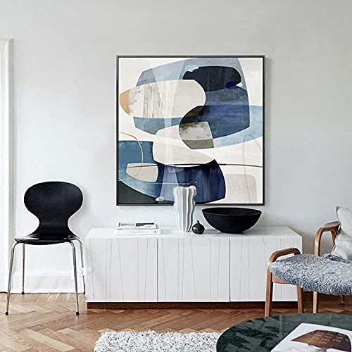 Peintures Atmosphériques Abstrait Blues : Toile Murale Design