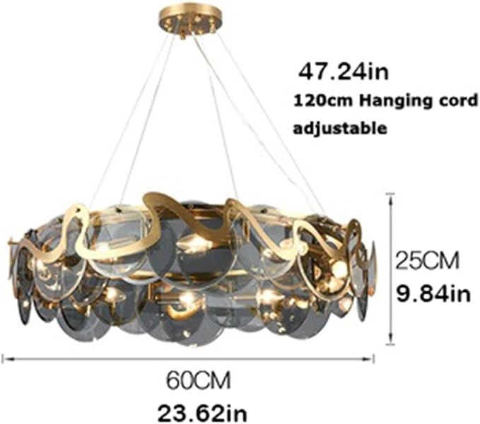 SERUMY Kroonluchters Crystal kroonluchter post moderne ronde ovale kroonluchter plafond kroonluchter verlichting glanzende opknoping lampen hal kroonluchter for woonkamer, slaapkamer, eetkamer Slaapkamer Kro photo 3