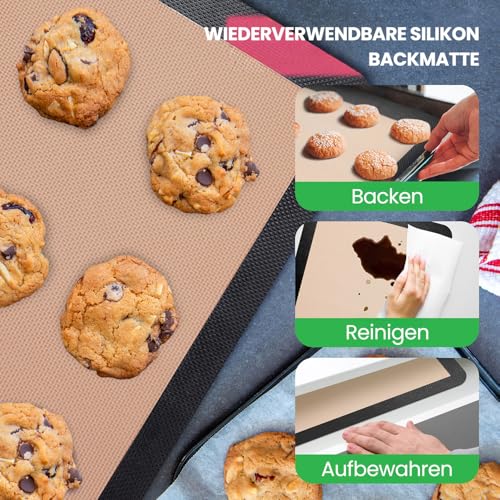 NutriChef Silikon Backmatte 42 x 28 cm – Dauerbackfolie für Backblech – Ansicht 4