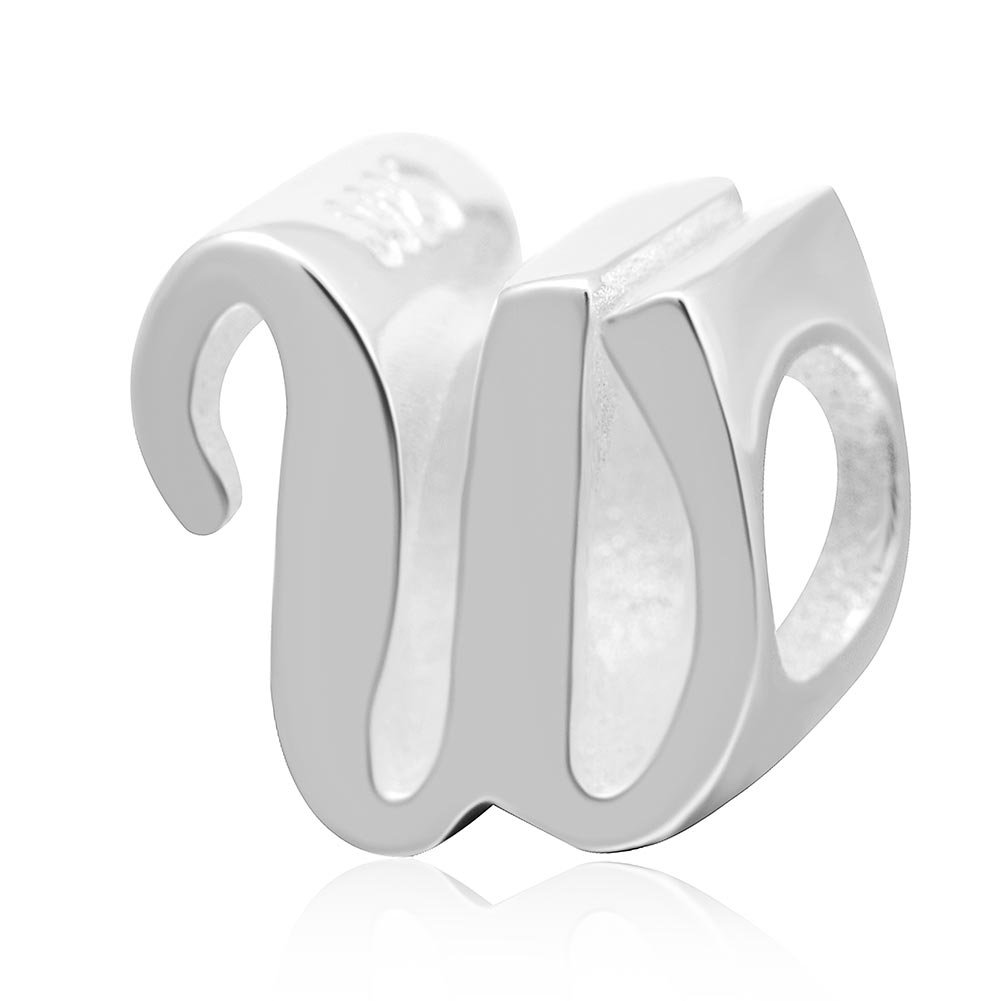 Alphabet Charms A-Z Letter Initial Spacer Authentic 925 Sterling Silver Charm for Pandora European Bracelet, Xmas Mothers Gifts for Women