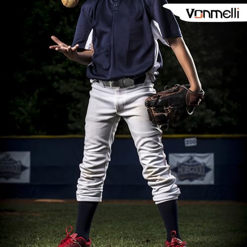 Image of VONMELLI Youth Baseball Belt and Socks Combo, Elastic Softball Belts and Socks for Boys and Adult (2 Pairs of Socks & 1 Belt)