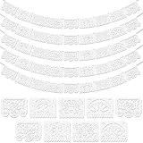 Asoulin 5 Pack White Papel Picado Banner, Cinco De Mayo Plastic Mexican Party Banner Wedding Fiesta Party Decoration May 5 Mexican Themed Party Decor, Mexico Birthday Party Supplies - 4 Patterns/90Ft