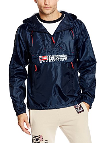 Geographical Norway Choupa, Abrigo Impermeable para Hombre, Azul (Navy), Small (Tamaño del fabricante:S)