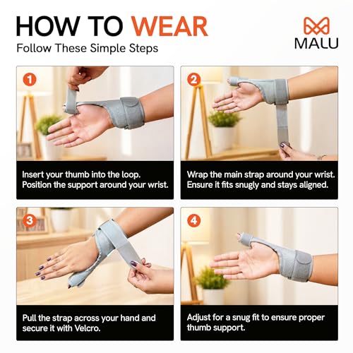 Image of Ortho Wrist Brace with Thumb Support for Men & Women | Wrist Support for Carpal Tunnel, Arthritis, Tendonitis & Sprain Pain Relief | Wrist Splint for Gym, Workout & Injury Recovery | Universal Fit