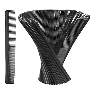 Hestya 36 Pack Hair Comb Bulk 7 Inch Carbon Fiber Cutting Comb All Purpose Combs for Men Women Plastic Hairdressing Styling Combs for Salon or Hotel Hair Care, Black