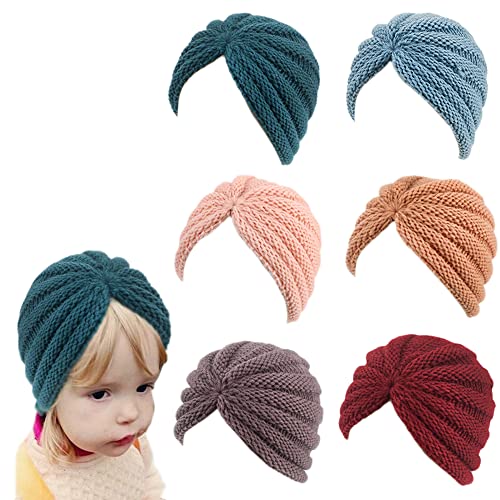 Xyx Winter Baby Toddlers Breathable Cotton Beanie Hat Newborn Knotted Hat Cute Warm Knit Soft Turban Bow Knot Cap (Hat-Multicolored7) #TOP13