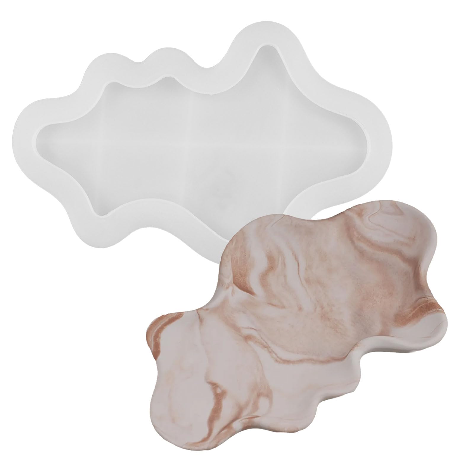 Yhplxyuus Silicone Irregular Waves Tray Molds Castings Jewelry Tray Molds Epoxy Resin Plaster Jewelry Epoxy Resin