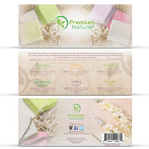 Organic Soap Body Bath Bars - 6 Pc Natural Hand Face Soap Bars Shea Butter, Fancy Gift Box Set Vegan Bath Soap Scented With Essential Oil Sensitive Skin Moisturizer For Women Men Sisal Saver Included #TOP1