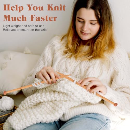 Tucnoeu 577781_1_UGHZAQEN 2Pcs Bamboo Knitting Needles 10-Inch Long Wooden Knitting Needles Knitting thumb #3