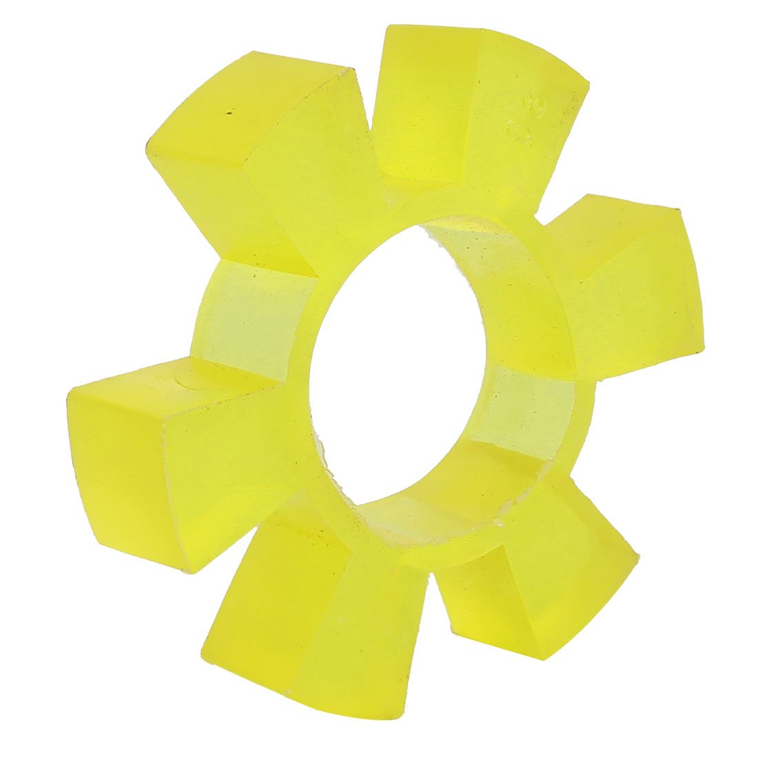 Aexit 80mmx34mmx14mm Rubber Electrical equipment 6 Teeth Spiders Coupling Coupler Dampers Yellow 2pcs