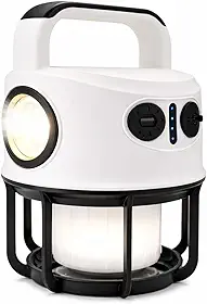 Lampião Luminária Led e Lanterna de Mão Recarregável USB Bateria Camping Aventura Manutenção 2 em 1