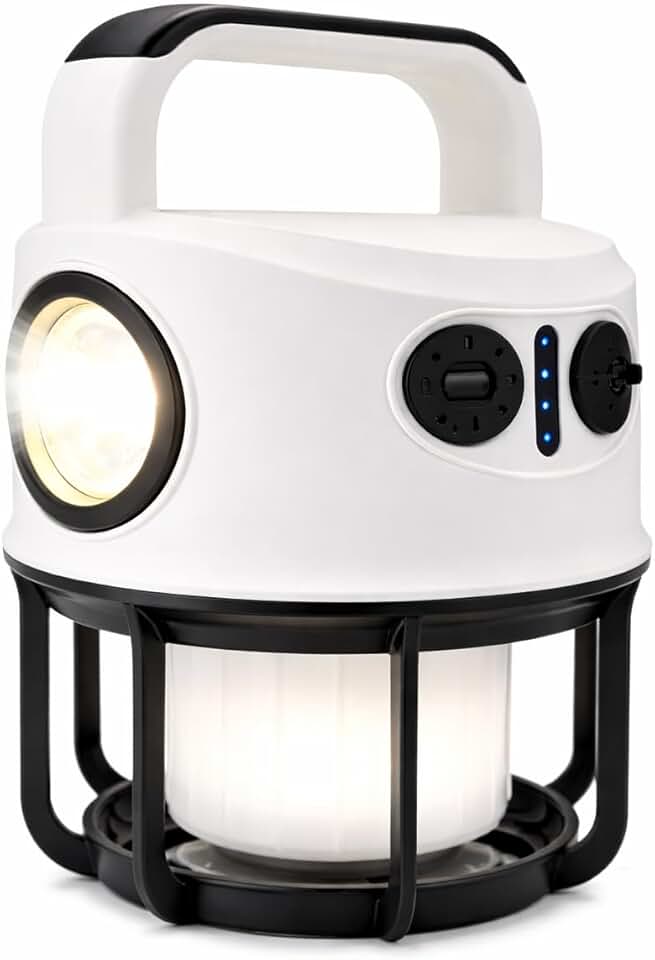 Lampião Luminária Led e Lanterna de Mão Recarregável USB Bateria Camping Aventura Manutenção 2 em 1