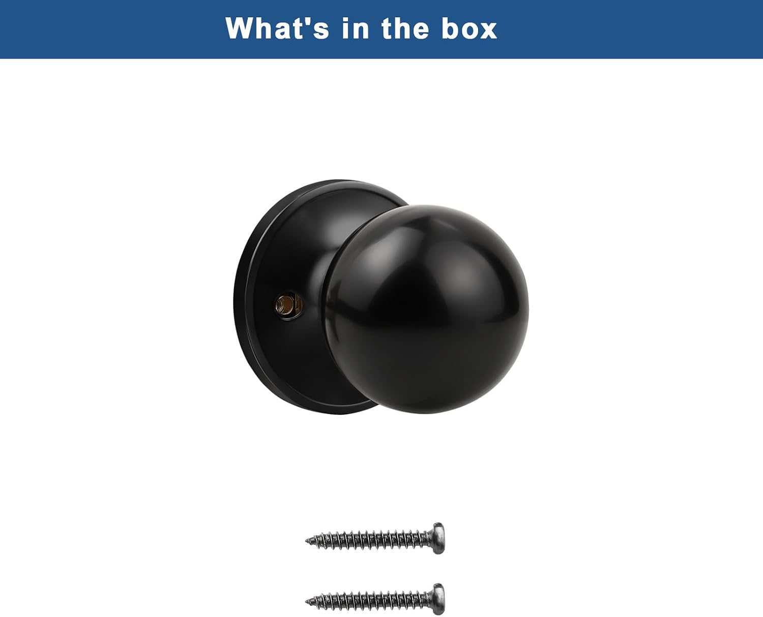 Knobonly 2 Pack Single Side Dummy Door Knob, Matte Black Non-Turning Indoor Door Knob, Closet Door Knobs, Stainless Steel