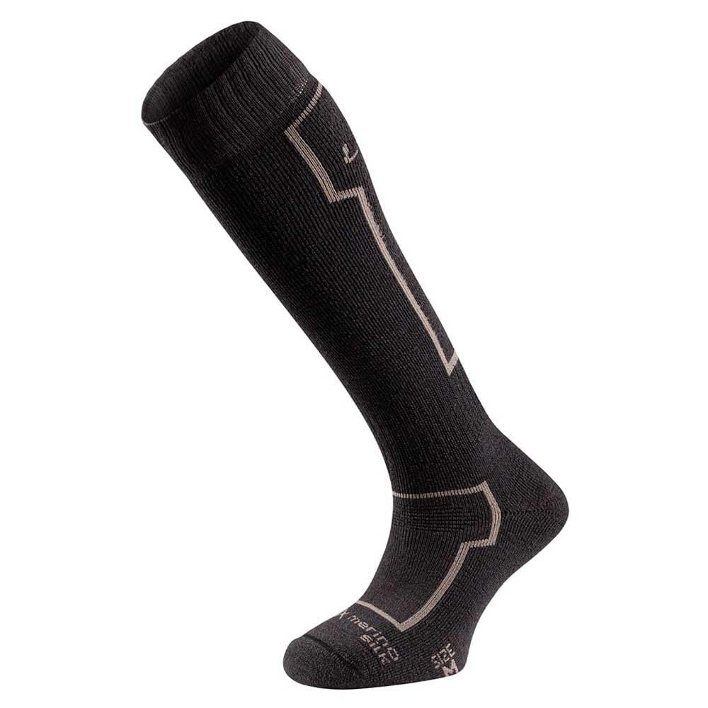 Lurbel Manaslu Six, Calcetines térmicos, Calcetines para frío extremo, Calcetines de Expedición, Calcetines Anti-ampollas, Calcetines Lana, Calcetín Anti-olor, sin costuras. (L- (42/44), Gris/Arena)