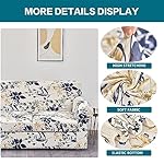 KRFOONN 3 Piece Stretch Sofa Couch Covers for 2 Cushion Couches Printed Sofa Loveseat Slipcover with 2 Separate Seat Cushion Covers Washable Sofa Slip Covers Furniture Protector (Loveseat, 27), Medium - Image 2