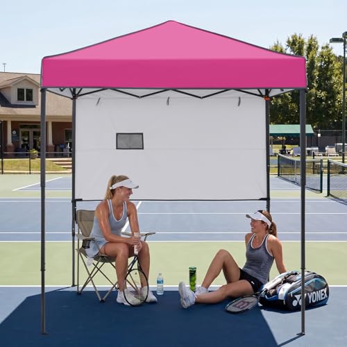 EAGLE PEAK 6x4 Instant Pop Up Canopy Tent with 1 Half Wall, Pink by EAGLE PEAK - Used condition - Image 7