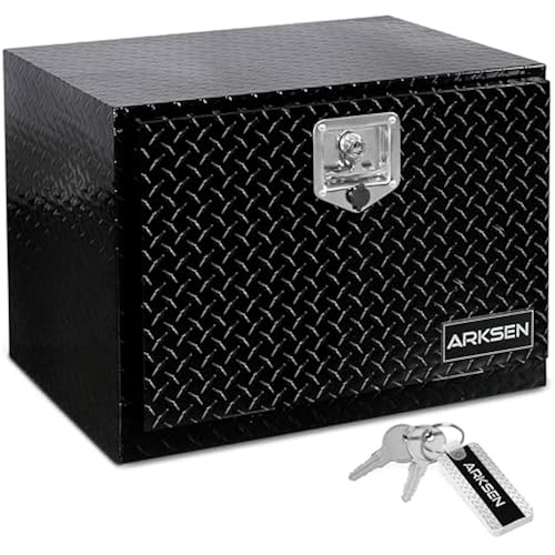 ARKSEN 24" x 17" x 18" Underbody Tool Box, Heavy Duty Storage Chest,Black
