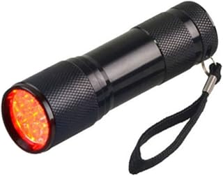 porfeet 670nm 9LED Deep Red Light Flashlight, Multi-purpose High Brightness Red Light, Bright Led Light, Pre Vision Loss, Help Find Blood Vessels Black
