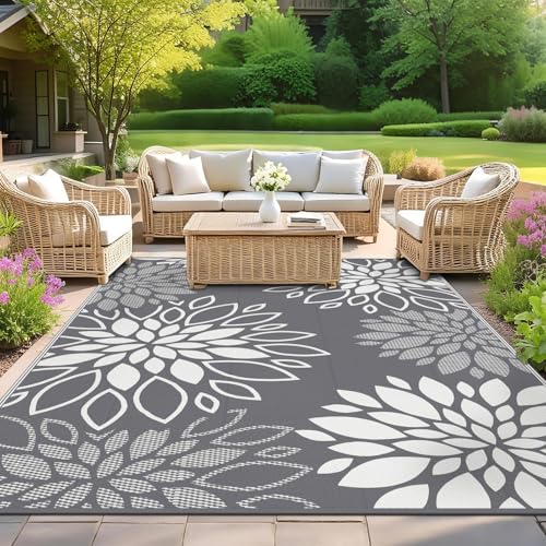 SHACOS Tapis Exterieur Resistant Pluie Réversible, Tapis Exterieur Terrasse Camping Plastique Léger, Résistant Aux UV Moquette Exterieur pour Balcon Jardin,...