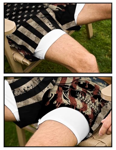 Mens Swim Trunks with Compression Liner 7 Inch Board Shorts Men Bathing Suit 2 in 1 Quick Dry Beach Swimsuits 5