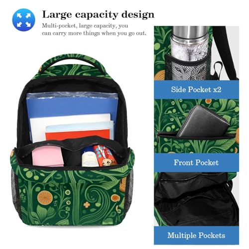 Ensemble cartable imprimé plantes vertes mixte avec trousse d'école - 3