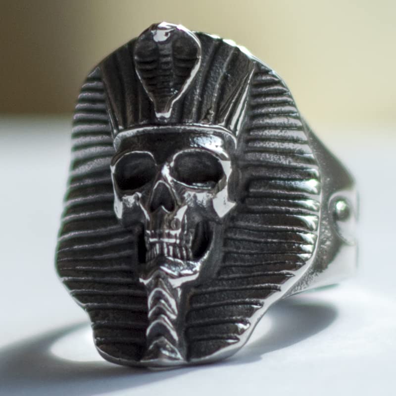 Image of Death Skull Ring for Men Stainless Steel Jewelry Biker Rings Scary Death Ring Skull for Gifts