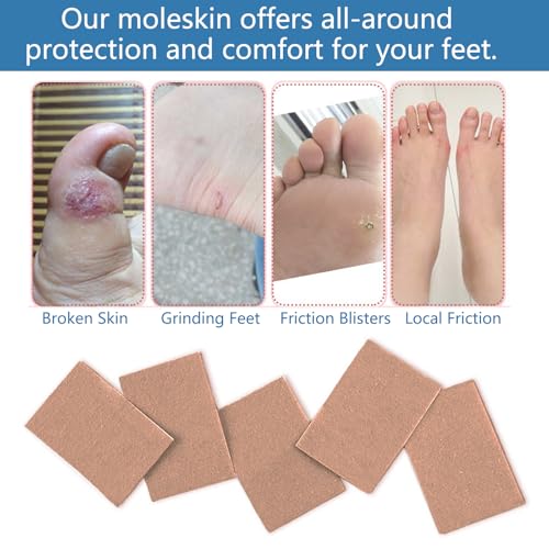 Image of Moleskin for Blisters 50 Sheets, Mole Skin for Feet & Shoes, Adhesive Moleskin Padding, Blister Prevention, Mole Skin Tape for Boots Hiking Reduce Friction Pain Khaki