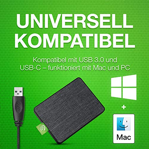 Seagate Ultra Touch SSD, tragbare externe SSD, 1 TB, 2.5 Zoll, USB 3.0, PC und Mac, schwarz, inkl. 3 Jahre Rescue… – Bild 4
