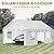 Thanaddo Carport 13x20ft Portable Garage Canopy Heavy Duty Car Port with Mesh Windows and Removable Sidewalls UV Resistant Waterproof All-Season Tarp for SUV, Boat, Truck White