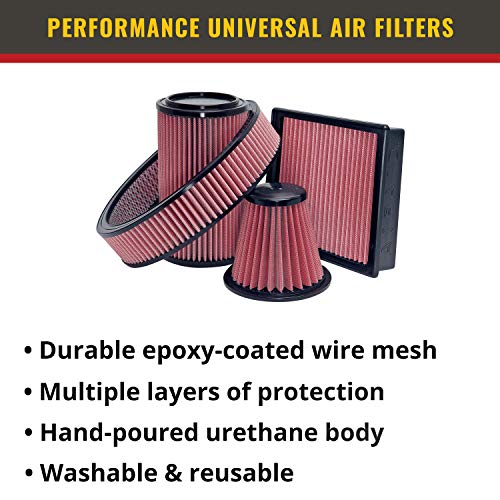 Image of Airaid 720-473 Universal Clamp-On Air Filter: Oval Tapered; 6 in (152 mm) Flange ID; 6.5 in (165 mm) Height; 10.25 in x 7.313 in (260 mm x 186 mm) Base; 5.625 in x 2.625 in (143 mm x67 mm) Top