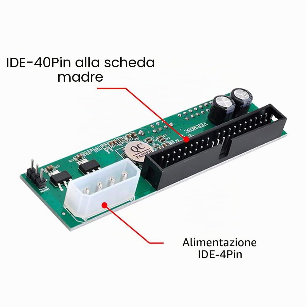 Adattatore convertitore per scheda madre da disco SATA a IDE/PATA a 40 pin, PCBA, per computer desktop e disco rigidi da 2,5 e 3,5 pollici