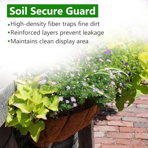 Image of DUNCHATY Trough Coco Liners for Planters 24 Inch - 2 Pack Natural Coconut Fiber Liner Replacement for Window Box Hanging Basket Garden Wall Flower Pot Inserts Eco-Friendly Coir