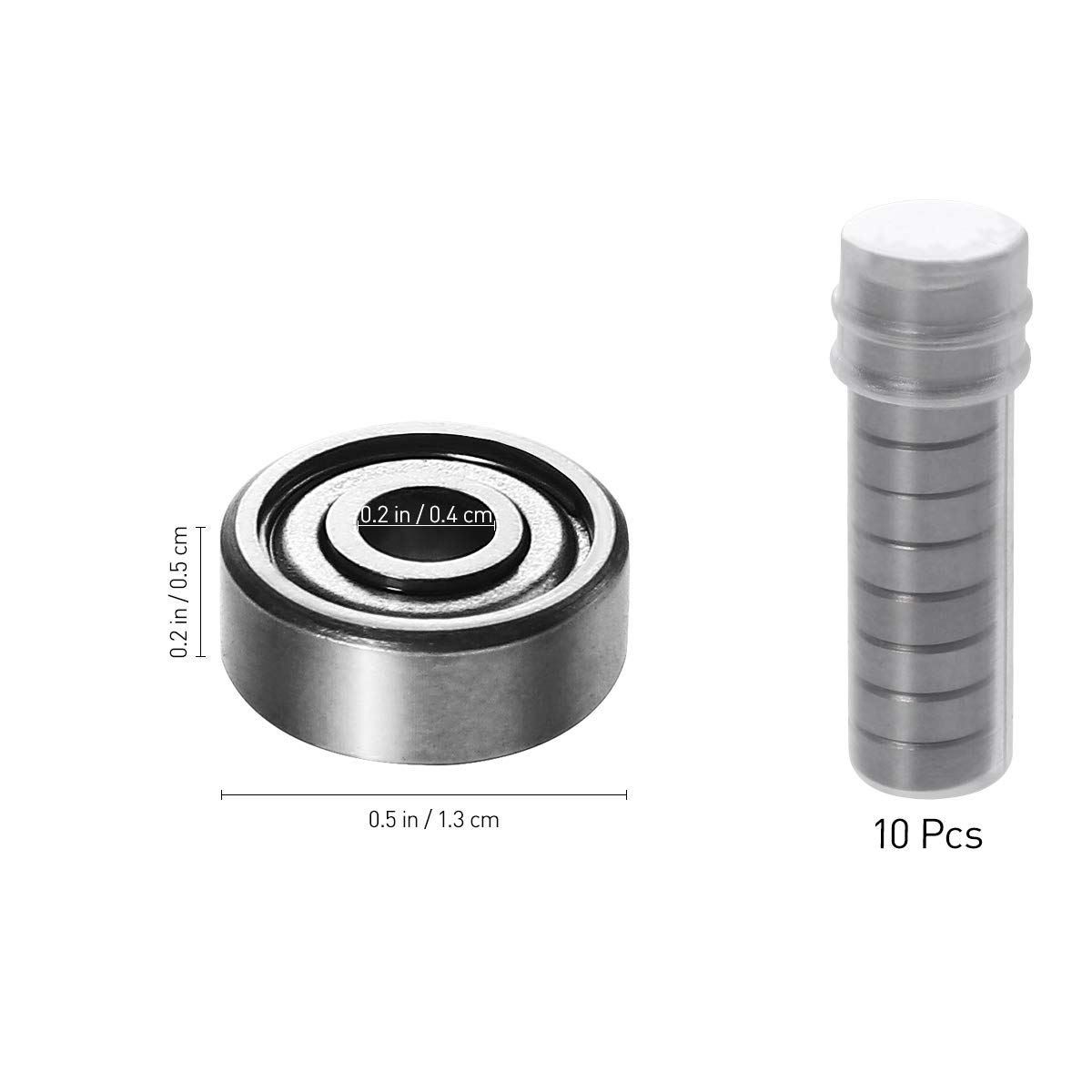 10 Cuscinetti A Sfera 624ZZ - 4x13x5mm, Doppio Scudo In Metallo - Foto 2