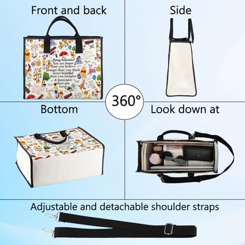 LEVLO Friendship Cosmetic Make up Bag Friend Gift Friendship You are Braver Stronger Smarter Than You Think Makeup Zipper Pouch Bag for Women Winnies LT - Image 4
