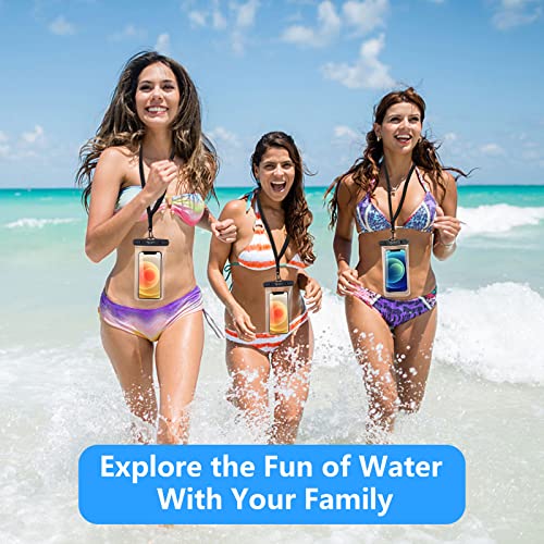 Waterproof Phone Pouch Bag - 7.5in Waterproof Phone Case for Beach Travel, IPX8 Cellphone Dry Bag with Lanyard for iPhone 16 15 14 Pro Max Galaxy S25+ S24+ Pixel 10 Pro, Cruise Essentials 2025