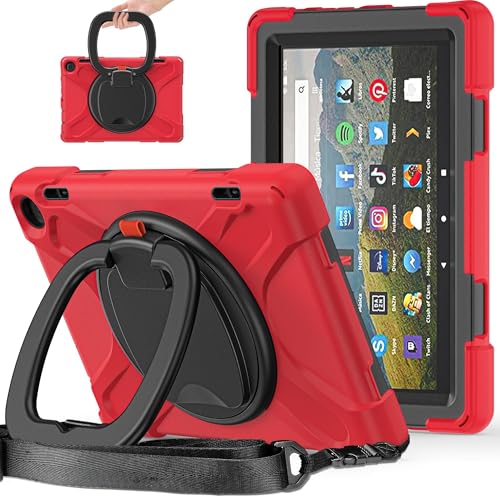Coque Fire HD 8 pour enfant rouge idéale pour les voyages en voiture et le visionnage