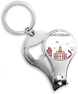Amsterdam Flat Landmark Art Deco Gift Fashion Nail Nipper Ring Key Chain Bottle Opener Clipper