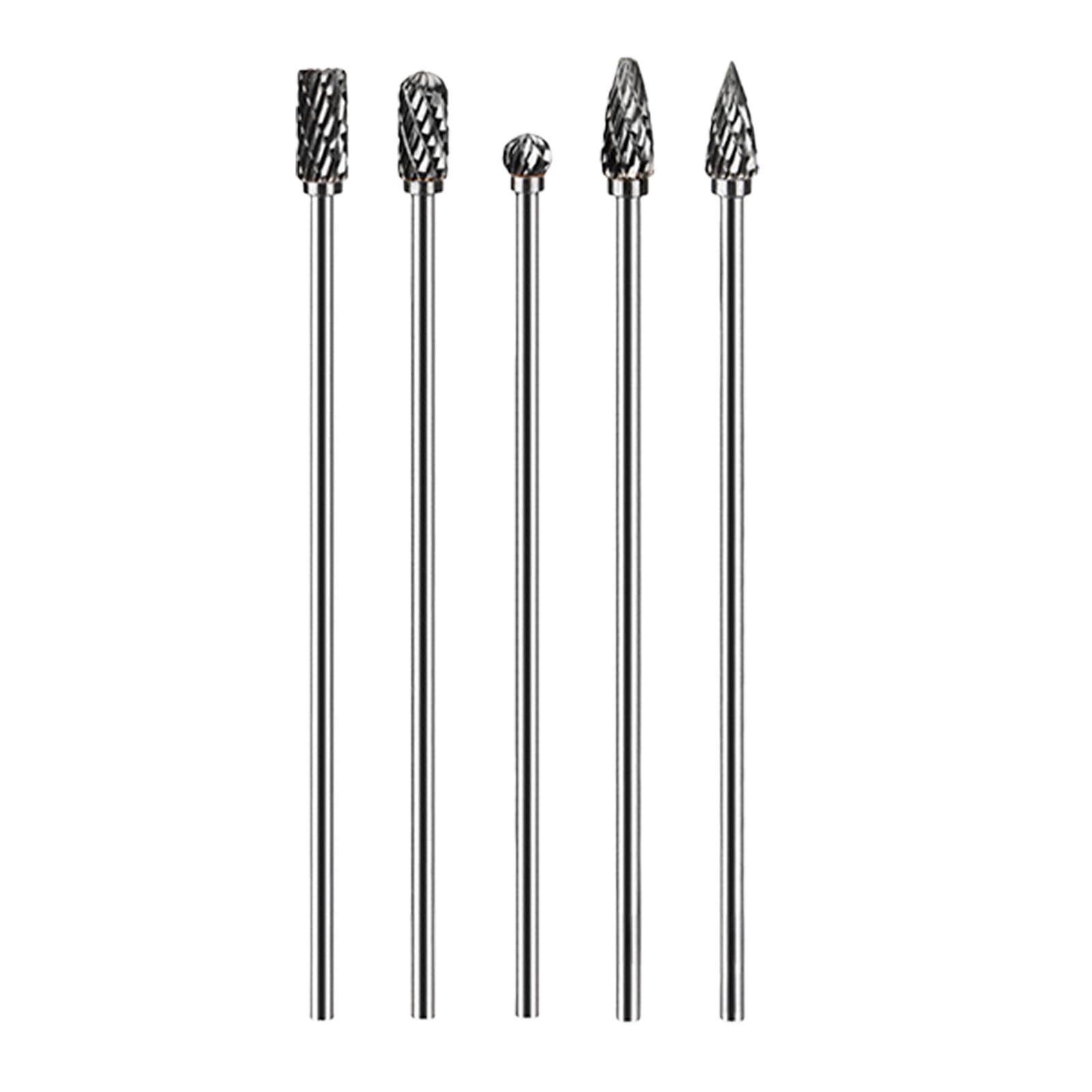 Professional Set of 6 Alloy Rotary File Cylindrical Head High Durability Grinding Accessories Rotary Burr Wood Carving Files Set