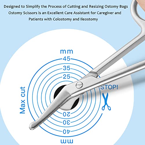 MUROCEA Stomabeutelschere – Stoma-Beutelschere mit stumpfer runder Spitze für Kolostomie-Pflege, Edelstahl, 11,2 cm lang, 1 Stück