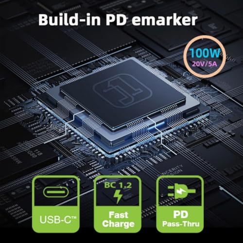 Image of Tobo USB C to DC Adapter,USB C Female to DC 6.0x1.4mm Barrel Jack Plug PD 100W Laptop Fast Charging Adapter with Wattage Display TD-1270CC