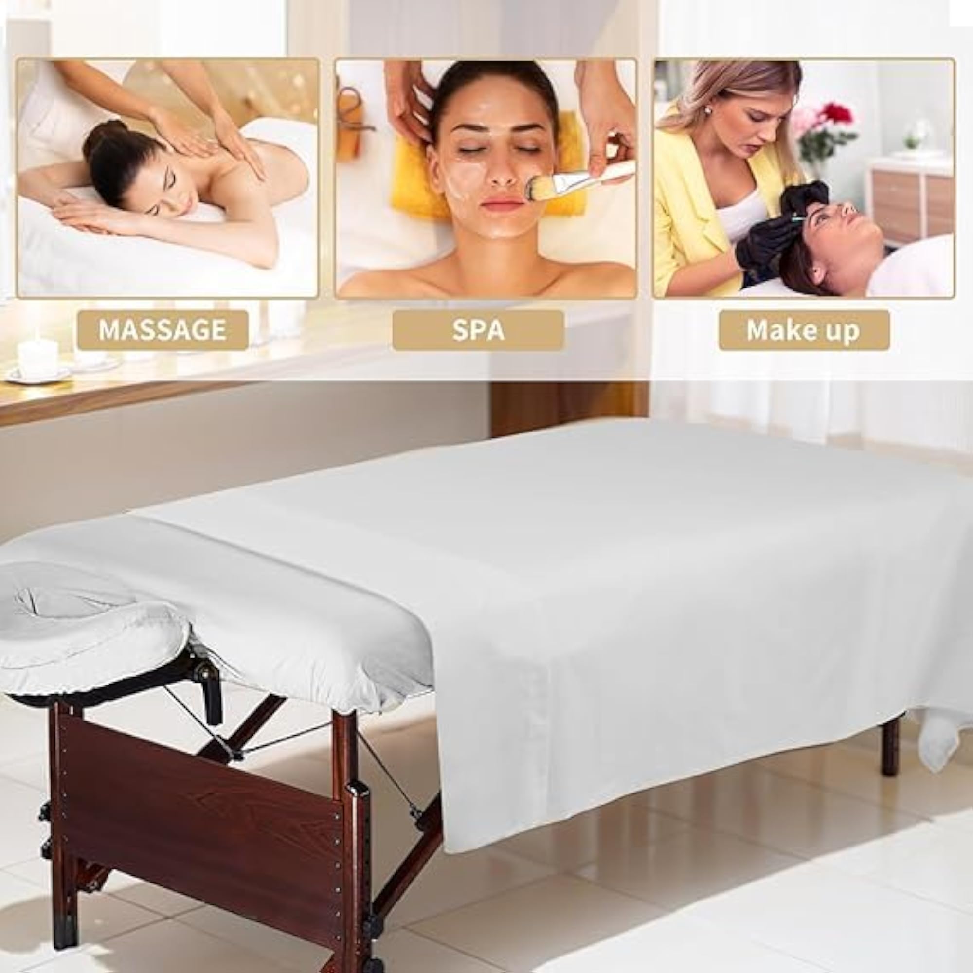 3 Piece Massage Table Sheet Set, Premium Facial Bed Cover