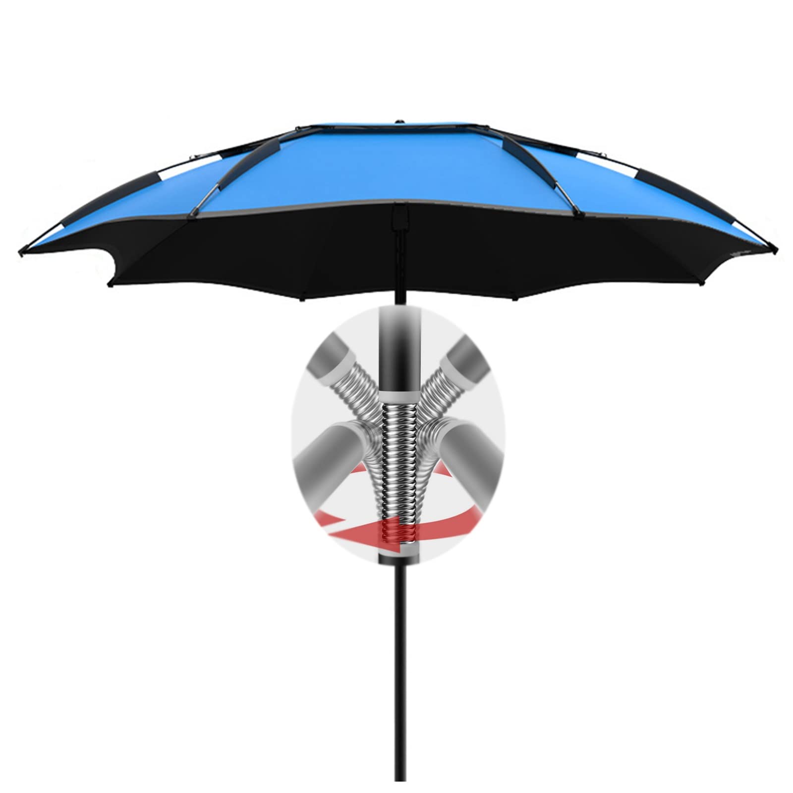 XJBTBA Osłona na parasole wędkarskie - baldachim na zewnątrz, wielofunkcyjny parasol przeciwsłoneczny do ogrodu - z teleskopowym drążkiem odchylanym o 360°, wiatroszczelnymi palikami i torbą do
