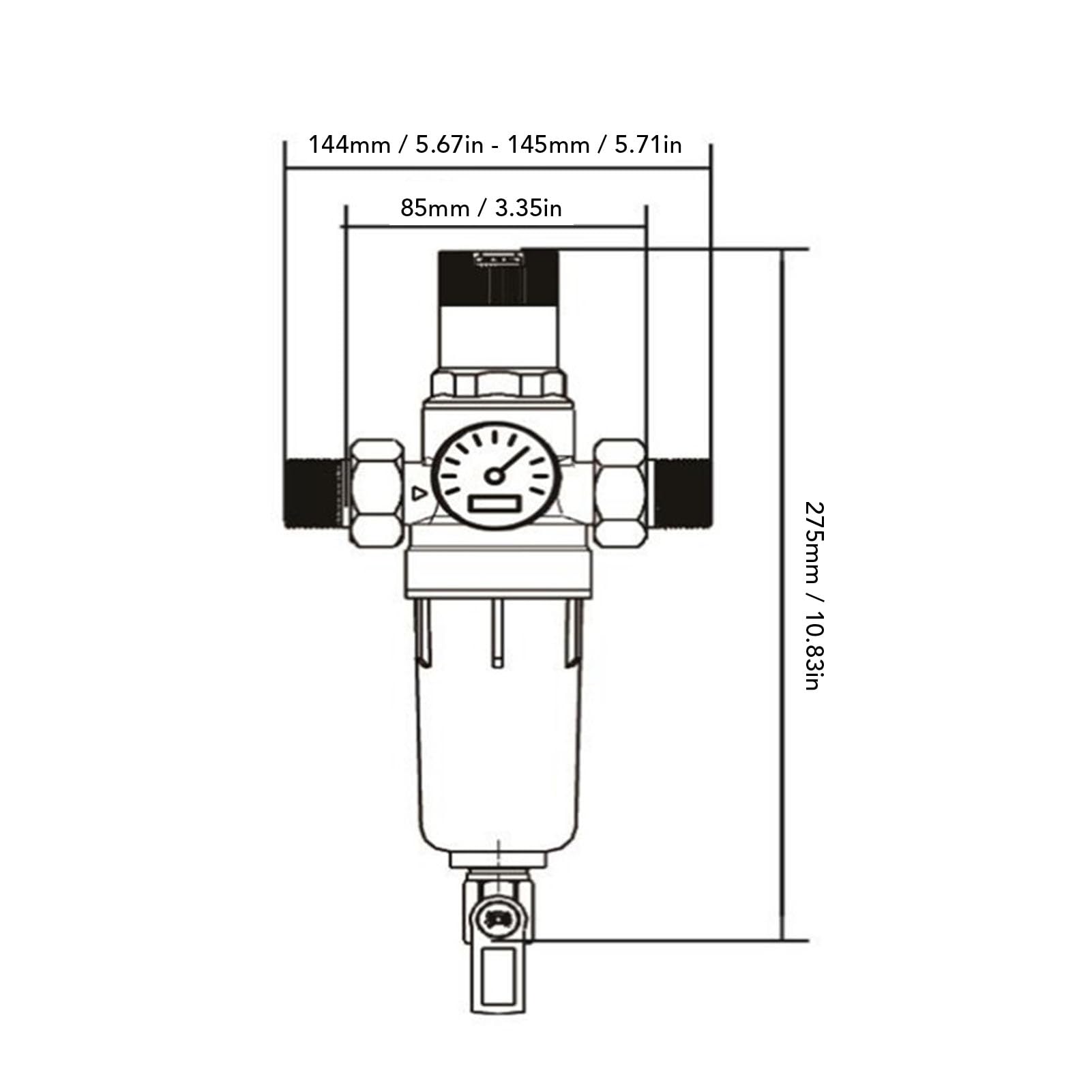 Zawór Regulatora Ciśnienia Wody, Mosiężna Dokładna Kontrola Regulowane Reduktor Ciśnienia Wody z Filtrami z Prania Wstecz, Wybieranie, Aby ułatwić instalację (3/4 cala (DN20))