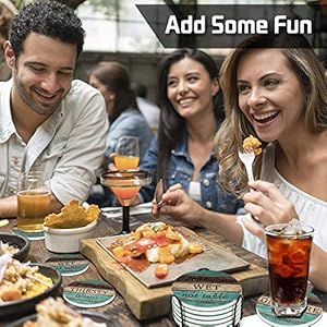 Ceramic Coasters for Drinks Absorbent, Esur Rustic Farmhouse Stone Coaster Set of 6 with Metal Holder for Wooden Table Protection, Funny Style for Bar Home Decor, Housewarming Gift Ceramic Coasters for Drinks Absorbent Esur Rustic Farmhouse Stone Coaster Set of 6 with Metal Holder for Wooden Table Protection Funny Style for Bar Home Decor Housewarming Gift