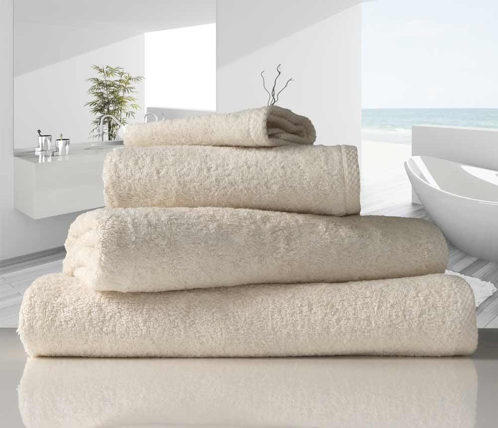 linenHall 500gsm, Combed Organic Cotton Hand Towels in Natural Unbleached