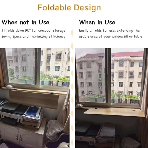 Mesa extensible de escritorio plegable y soporte para alféizar extraíble 4