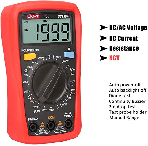 Image of UNI-T UT33D+ Reliable Digital Multimeter, Palm-sized, with non-contact voltage detection, for the field engineers