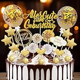【Hochwertige Materialien】Die kuchen deko geburtstag ist hauptsächlich aus hochwertigem Acryl und hochwertigem Glitzerkarton. wiederverwendbar und umweltfreundlich, Machte Ihre Torte attraktiver und köstlicher.