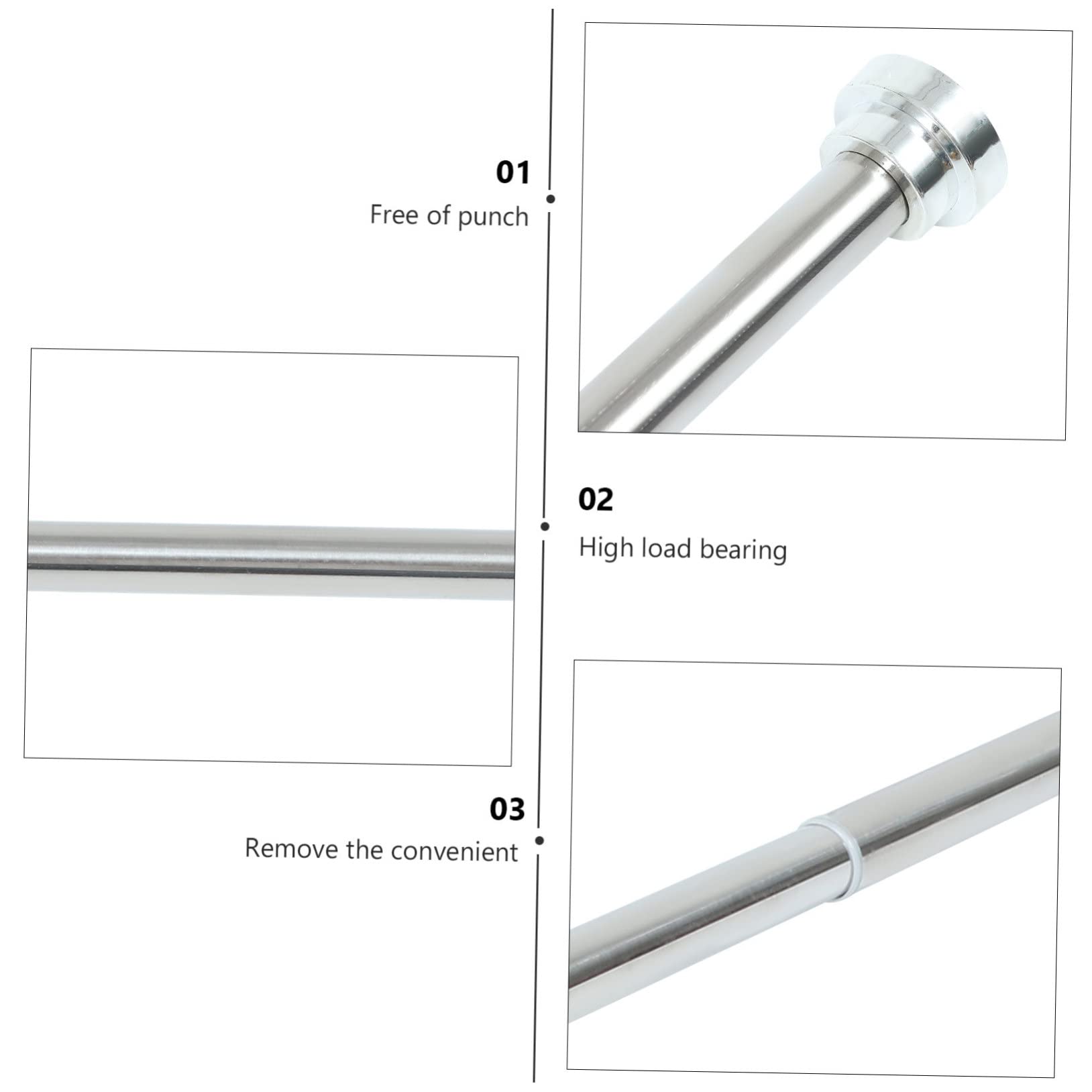 1 Barra Retráctil de Acero Inoxidable para Secar Ropa No Necesita Perforaciones Fácil de Instalar para Cortinas de Ducha Puertas Y Tendederos